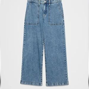 Banana Republic Wide Leg High Rise Utility Jean Light Wash Size 31/12 Reg